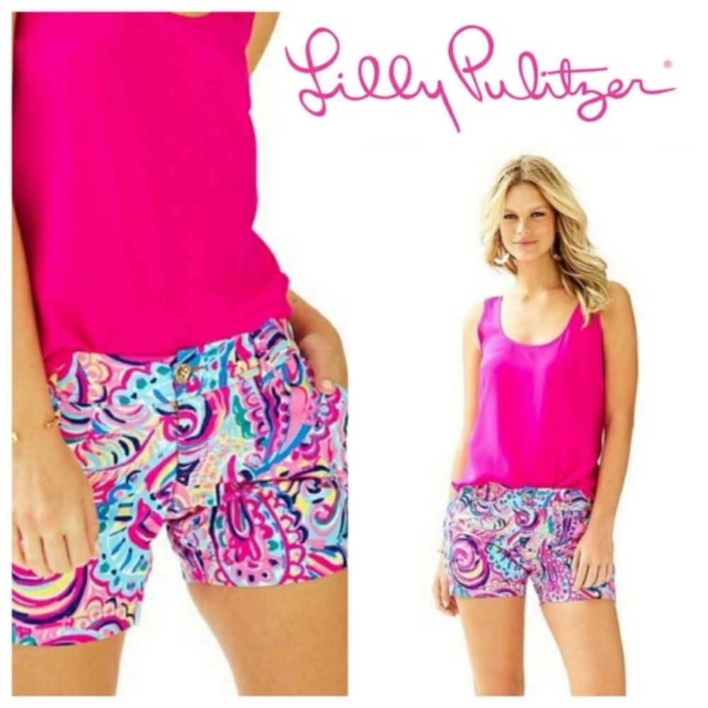 Lilly Pulitzer Callahan Short, Size 14, Psychedelic Sunshine